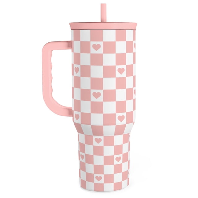 Vaso SANDJEST a cuadros y corazón de acero inoxidable de 1,2 L