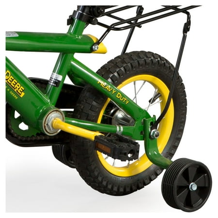 John Deere 12 In. Boys Bicycle, Kids Bike with Training Wheels and Front Hand Brake, Green