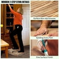 thumbnail image 3 of Wooden 2 Step Stool for High Beds, Solid Pine Wood Stepping Stool with Handle for Seniors Adults, 3 of 6