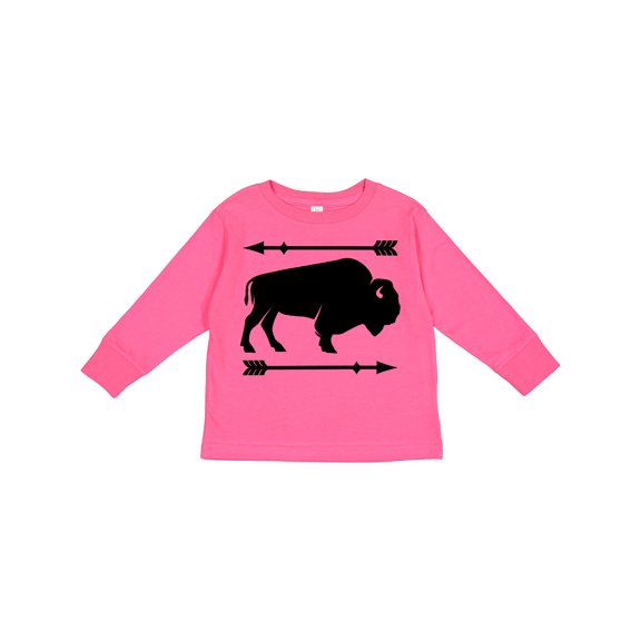 Inktastic Buffalo Cute Animal Western Boys or Girls Long Sleeve Toddler T-Shirt