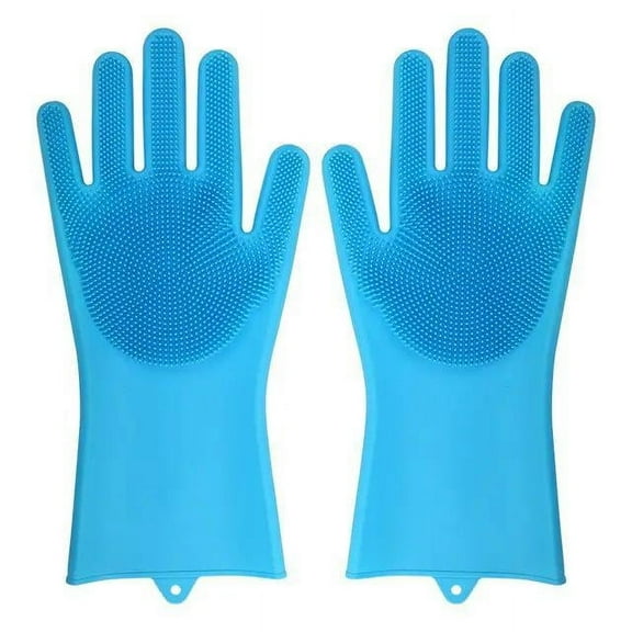 Dishwashing Cleaning Gloves Magic Silicone Rubber Dish Washing Gloves for Household Sponge Scrubber Kitchen Cleaning Tools