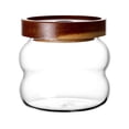 thumbnail image 3 of Tarro de vidrio transparente con tapa de madera para condimentos y alimentos. Hilo de 340ML, 3 of 9