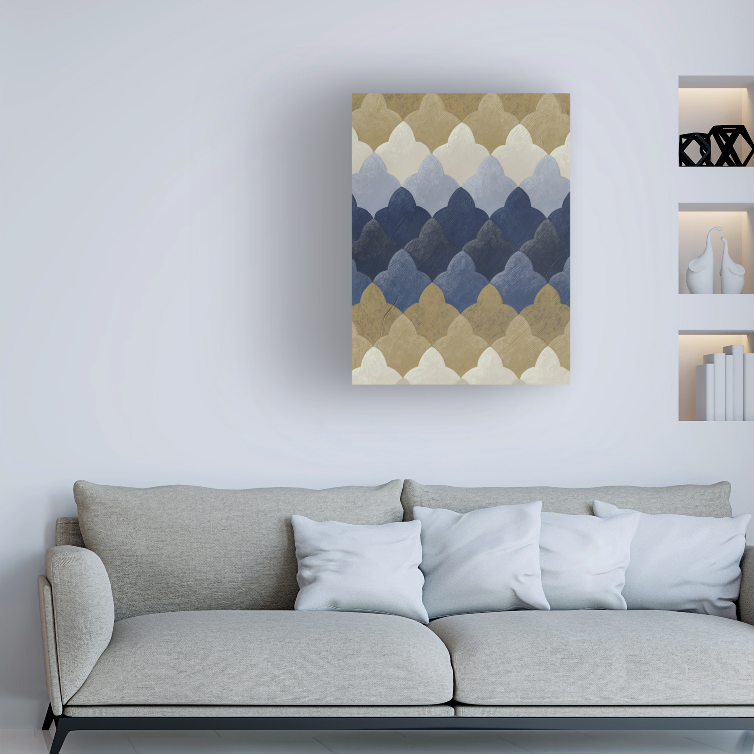 Chariklia Zarris 'Navy Motif I' Canvas Art