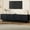 Black + Particle Board + Primary Living Space, variant on [Luckynote]TV Stand with Arched Doors & 2 Drawers for TVs up to 75", Minimalist Media Console with Rebound Device, Entertainment Center with 5 Iron Round Legs for Living Room, Bedroom, Black