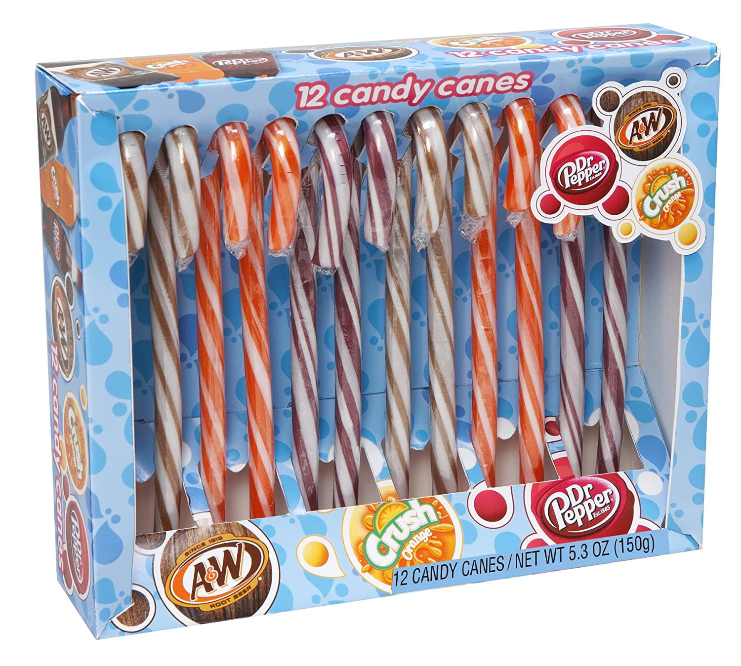 Frankford Candy Company Soda Candy Canes, Assorted Flavors, 5.3 Ounce (Pack of 12) - Walmart.com