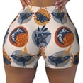 thumbnail image 2 of Daiia Vintage Botanical Butterfly Art Pattern Women's Workout Shorts Biker Shorts - High Waisted Workout Spandex Tummy Control Gym Running Yoga Shorts-Medium, 2 of 8