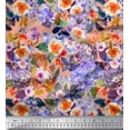 thumbnail image 1 of Soimoi Polyester Crepe Fabric Flower & Leaves Watercolor Fabric Prints by Yard 42 Inch Wide, 1 of 1