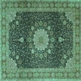 thumbnail image 1 of Ahgly Company Machine Washable Indoor Square Persian Turquoise Blue Traditional Area Rugs, 8' Square, 1 of 4