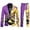 Black, variant on FYEGRE Men's Carnival Suit Two Piece Set Formal Attire With Purple Gold All Over Print Design Purple XXXL