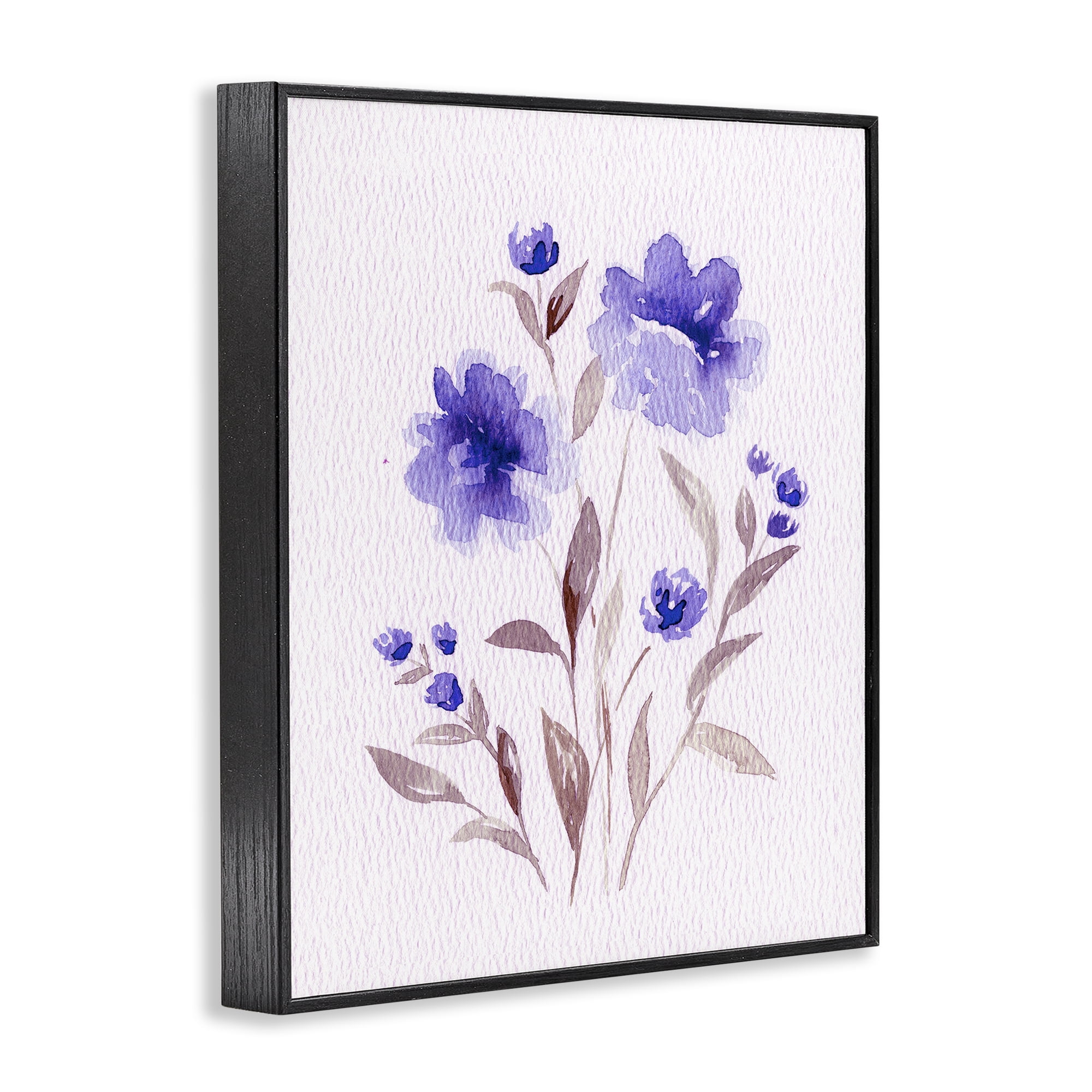 Stupell Industries Blooming Purple Flowers Black Framed Giclee Art, design by Leah Noel Art