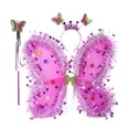 thumbnail image 3 of Disfraz de mariposa para niñas, accesorio creativo para baile, cumpleaños. rosa roja, 3 of 7
