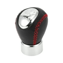 Unique Bargains 5 Speed Manual Gear Shift Knob, Front Automotive Gearbox Stick Shifter Lever Knob for Mazda 3 BK 2003-2008 Plastic Faux Leather Black Red, 1 Pc