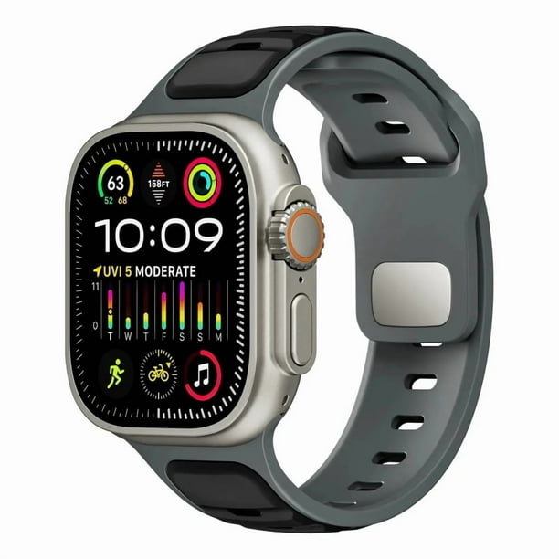 Correa de Silicona Transpirable para Apple Watch, Bicolor, Deportiva
