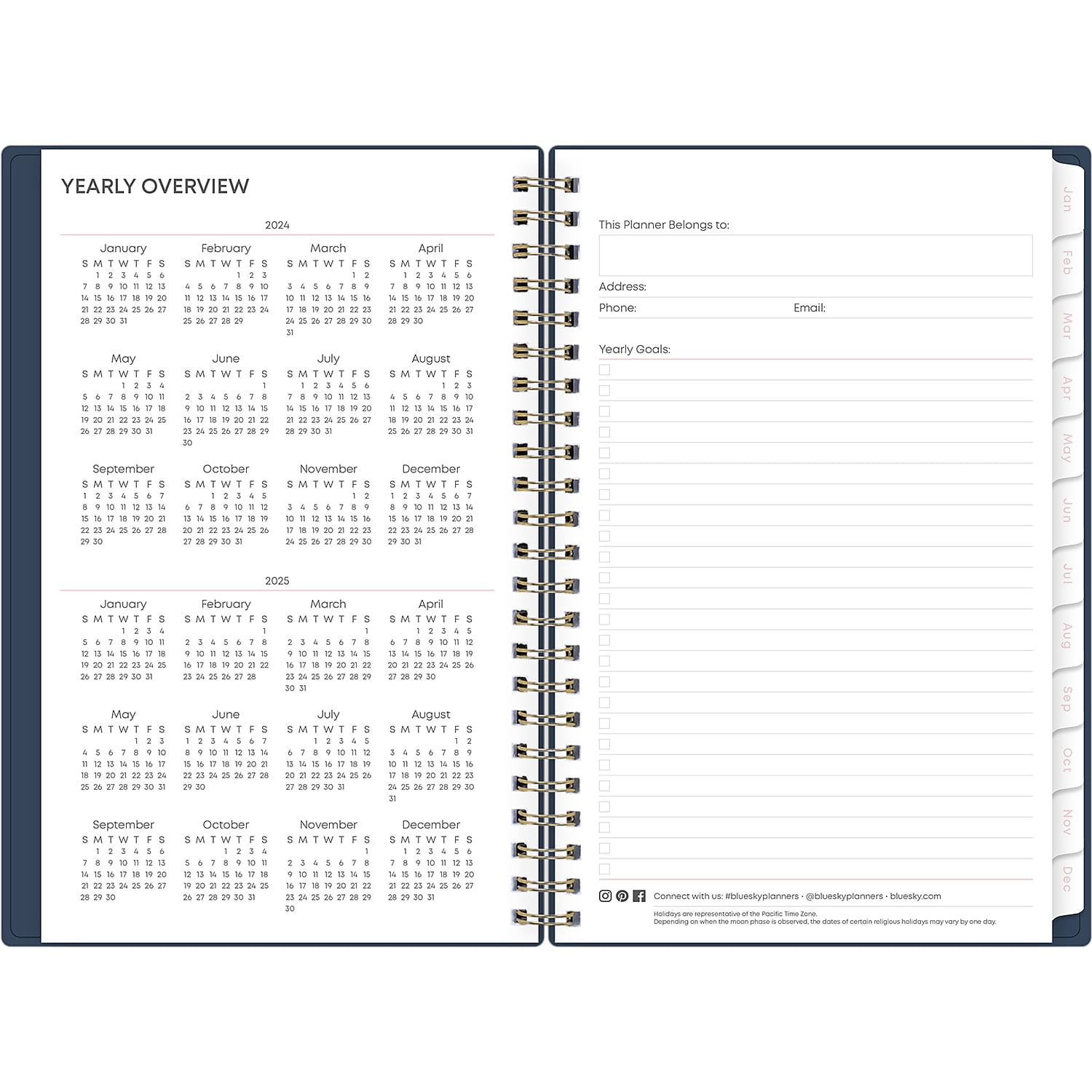 2024 Blue Sky Ashlyn 5" x 8" Weekly & Monthly Planner Navy (143958)