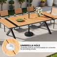 thumbnail image 7 of Crestlive Products 118" Outdoor Dining Table for 8-12, Aluminum Sturdy Frame with Umbrella Hole, Teak Wood-Grain Top, 7 of 7