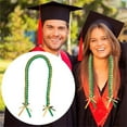 thumbnail image 4 of QDXFX 2025 Graduation Lei Handmade Double Braided Ribbon Lei Necklace Class of 2025 Grad Gifts for High School College Graduation Party Accessories,Green + White, 4 of 7