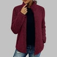 thumbnail image 5 of Women's Polar Soft Fleece Jacket Classic Fit Long Sleeve Full Zip Fleece Lined Sherpa Coat Fall Winter Stand Collar Recreation Coat with Pockets, 5 of 5