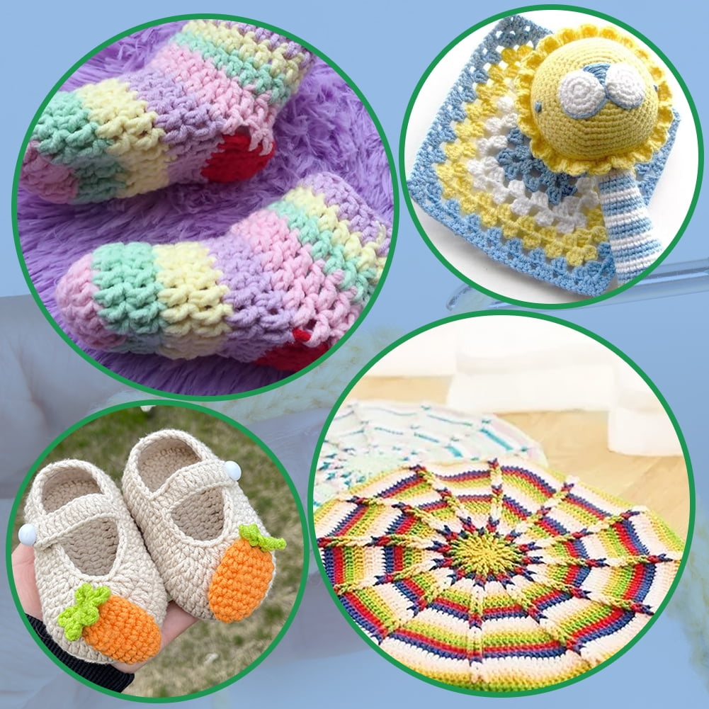Jupean Crochet Hook, Extra Long Knitting Needles for Beginners and  Crocheting Yarn,7 mm 