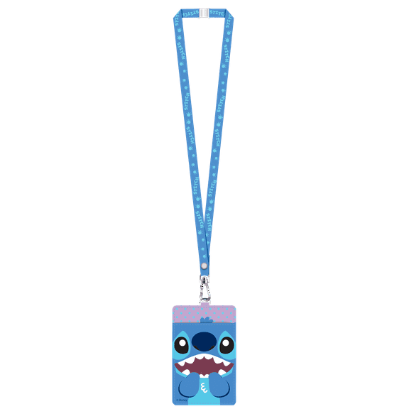Deluxe Lanyard with PU Card Holder - Stitch