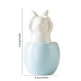 thumbnail image 3 of Blue Ceramic Bunny Figurine, Easter Decorations for Home, Spring Rabbit Statue for Table Mantel Shelf, Cute Pastel Easter Gift, 3 of 7