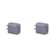 thumbnail image 2 of Inteprter Enchufe de EE. UU. de teléfono Dual USB 2 puertos Enchufe de pared de viaje Adaptador de carga Reemplazo de energía Cabezal Púrpura 2piezas, 2 of 6
