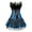 Blue, variant on Grebrafan Peacock Feather Satin Corset with Goth Skirt Women M Blue