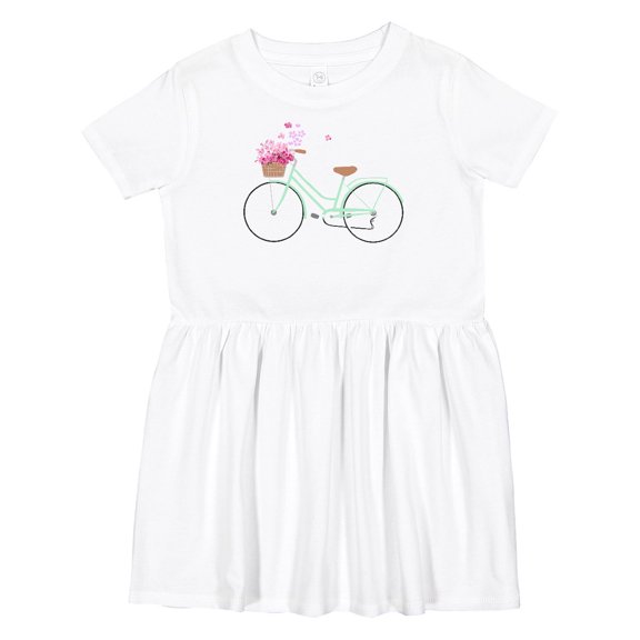 Inktastic Floral Bike Girls Toddler Dress