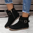 thumbnail image 2 of retro-ankle-boots-with-rivet-tassel-flat-shoes-women-winter-boots, 2 of 5