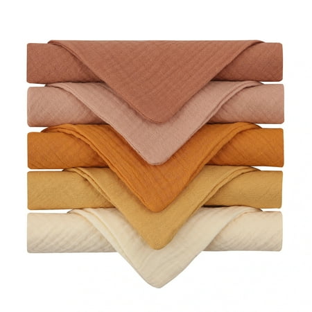 5PCS Pure Color Baby Handkerchief Soft Saliva Towel Absorbent Baby Burp Cloth Bibs Kids Wipe Cloth Newborn Washcloth Products CP60-2