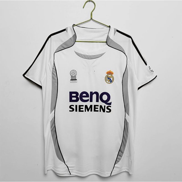 Camiseta De Fútbol Clásica Blanca De Manga Corta De La Equipación Local Del Real Madrid 06/07M