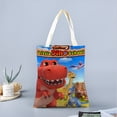thumbnail image 2 of Little Dino School Bolso de tela con estampado de lienzo para mujer, bolsa de compras reutilizable y estética, con cremallera interior, regalo para mujer,38*45cm., 2 of 6