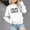 White, variant on piuwrlz Sweatshirt for Girls Long Tops Sleeve Printed Hoodie Long Sleeves Without a Hat Sweater Black Size 2-3 Years