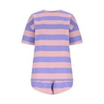 thumbnail image 6 of ylioge Womens 2 Piece Pajama Sets Short Sleeve Sleep Tops and Shorts Casual Stripe Printed Comfortable Loungewear Homewear Pajamas Outfits Set, 6 of 8