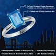 thumbnail image 2 of Gem Stone King PLAT-900 Platinum Swiss Blue Topaz Engagement Ring for Women | 2.50 Cttw | Octagon 9X7MM | Gemstone November Birthstone | Size 5, 2 of 6