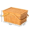 thumbnail image 4 of Woodchip Picnic Storage Basket with Cover and Movable Handles, 4 of 7