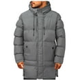 thumbnail image 1 of Gibobby Chamarra de hombre Chamarra de Invierno con Capucha para Hombre, chamarra cortavientos ligero para hombre(Gris,XG), 1 of 4