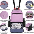 thumbnail image 4 of Mochila de tenis Ytonet con compartimento aislante para zapatos con 2 raquetas, 4 of 9