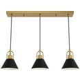 thumbnail image 2 of Hunter - Carrington Isle 3-light Luxe Gold, Large Cluster Light, Dimmable, Casual Style, Linear Shaped, for Bedrooms, Dining, Living Rooms - 13174, 2 of 8