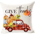 thumbnail image 2 of Ensemble de 4 Housses de Coussin Décoratives "Greave Thankful Grateful Blessed Pumpkin Gnome" 18 Pouces x18 Pieds' Carré (Orange&Rouge), 2 of 6