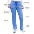 thumbnail image 3 of Adar Pro Heather Scrubs For Women - Slim Fit Tapered Scrub Pants - P4100H - Heather French Blue - 3X, 3 of 7