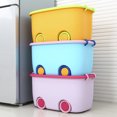 thumbnail image 2 of Stackable Latch Box Storage Containers Plastic Bins for Kids Baby Toys Clothes Books (Purple), 2 of 8
