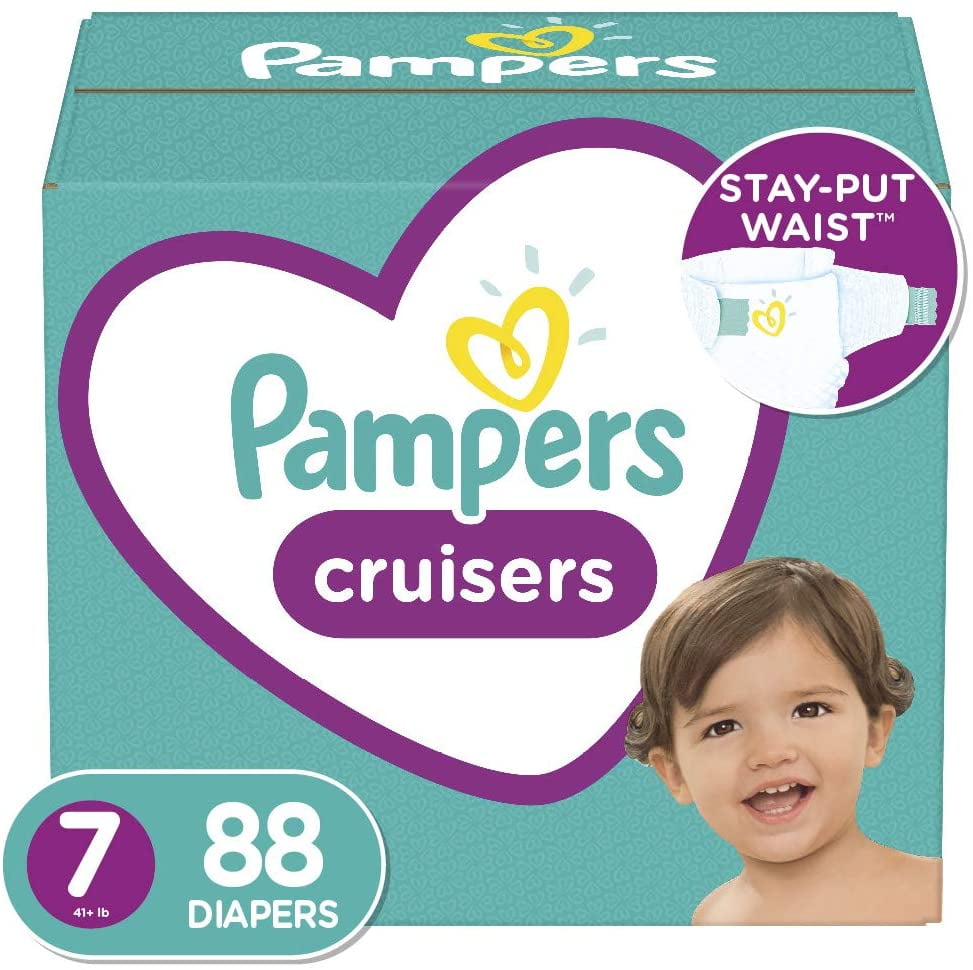 Diapers Size 7, 88 Count Pampers Cruisers Disposable Baby Diapers