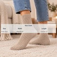 thumbnail image 4 of MKOSPLRT Winter Warm Home Sleeping Socks for Ladies Brown Plush Thick Flannel Fleece Mid‑Calf Floor Socks Cozy Fluffy Casual House Socks Night Rest Indoor Lounging, 4 of 8