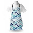thumbnail image 3 of Modern Apron Seamless in Doodle Style Dots and ZigZag Pattern with Asymetrical Lines Image, Unisex Kitchen Bib Apron with Adjustable Neck for Cooking Baking Gardening, Blue and White, by Ambesonne, 3 of 3