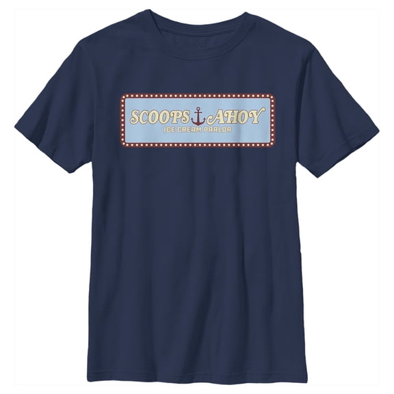 Netflix Boy's Stranger Things Scoops Ahoy Logo Graphic T-Shirt