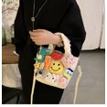 thumbnail image 4 of Bolso de marca de diseñador para mujer, nuevo bolso de hombro tipo cubo de lona con estampado de dibujos animados, a la moda, muy vendido, 2023, 4 of 5