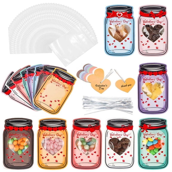 SDFGTstore Set of 48 Paper Valentine's Day Decor Bags Candy Bag