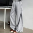 thumbnail image 4 of Barrel Leg Sweatpants Women 2025 Elastic High Waist Drawstring Loose Fit Wide Leg Casual Pants with Pockets Trousers, 4 of 6
