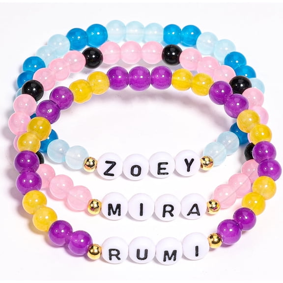 AICase 3Pcs Bracelets Set For K POP Merch Bracelets Inspired Bracelets Stackable Stretch Bracelets for KPop Stuff Fans Cosplay Outfit Gifts Accessories Jewelry Birthday Christmas