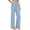 Light Blue, variant on Womens High Waisted Straight Leg Casual Dressy Pants Cotton Elastic Waist Summer Pants with Pockets Pull On Plain Work Pants Brown